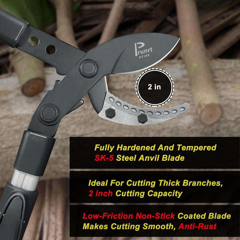 Prunrt Loppers for Tree Trimming Heavy Duty, 26-40 Inch Handle Telescopic Tree Trimmer, Sync Drive Leverage Pruner, 2 Inch Branch Cutter - Image 5